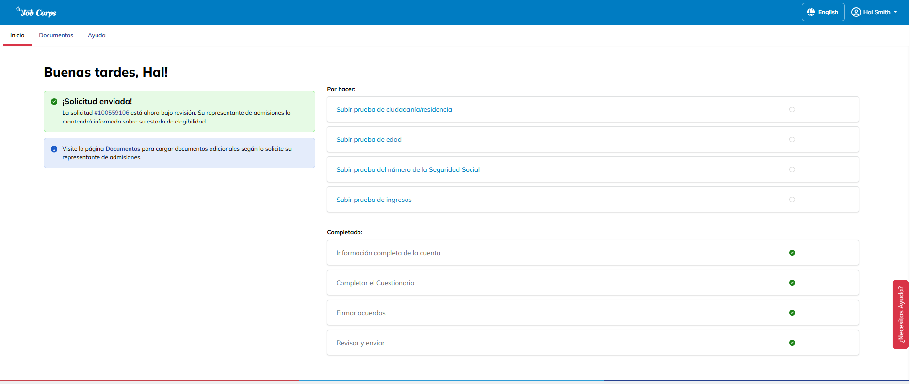 Application Summary Page - Spanish.png